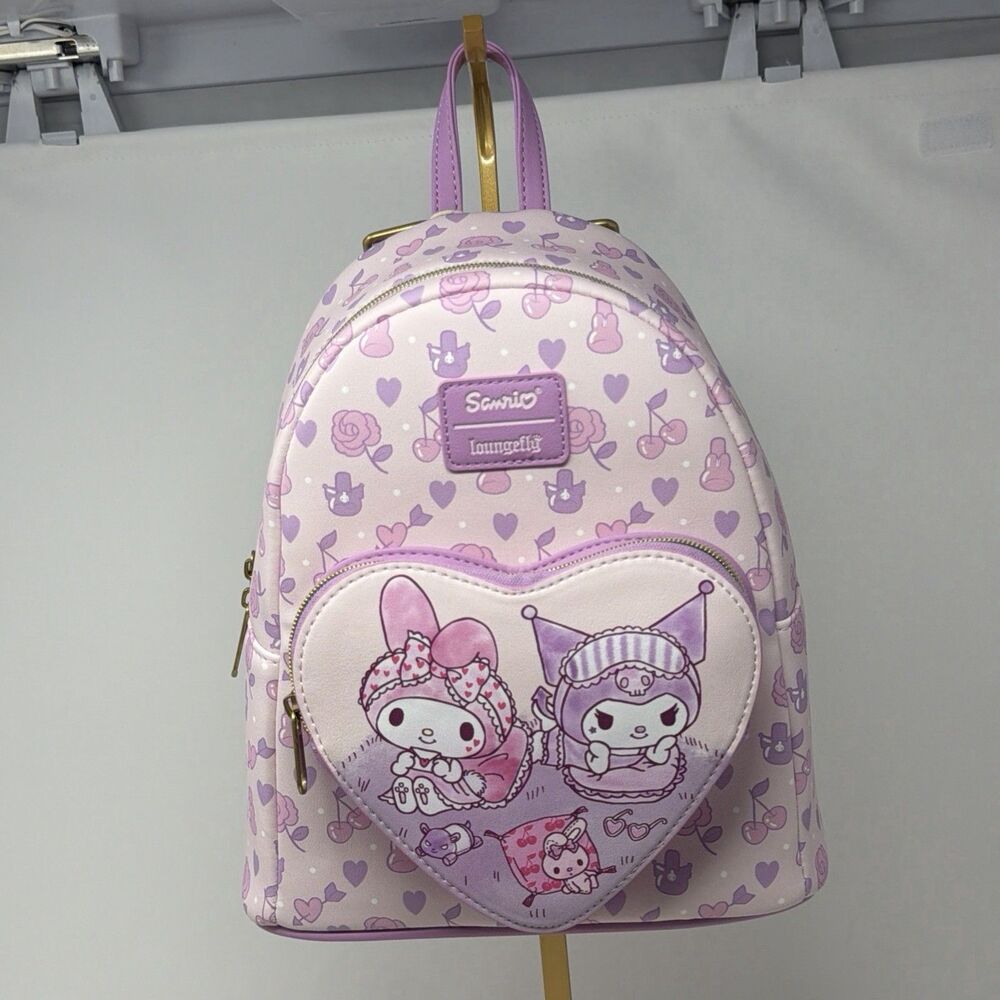 NWT Loungefly Sanrio My Melody & Kuromi Heart Mini Backpack Pink